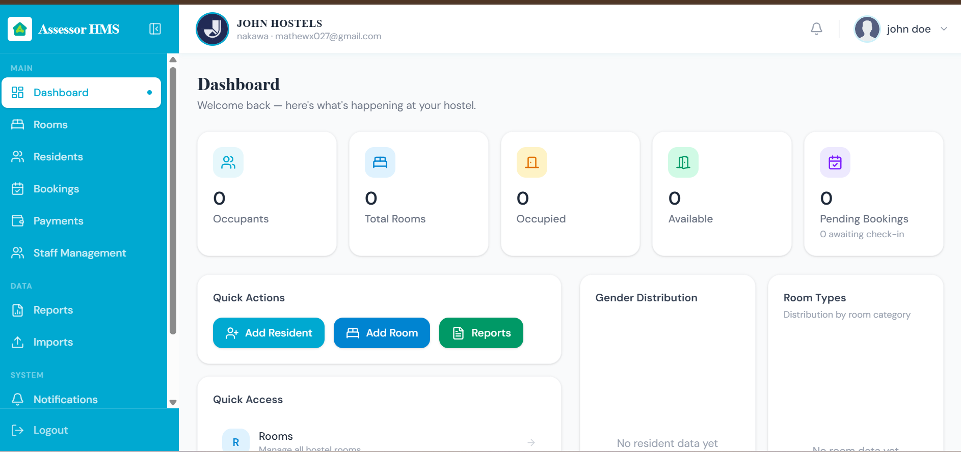 Hostel Admin Preview
